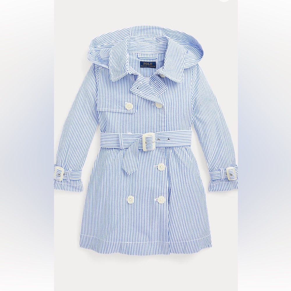 Polo by Ralph Lauren Seersucker Hooded Trench - Picture 2 of 12